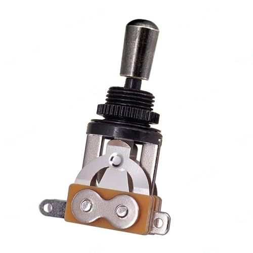 3-Way Short Straight Guitar Toggle Switch Pickup Selector, Metal Guitar Switch with Copper Tip, Compatible with Gibson Les Paul Electric Guitars Black tip