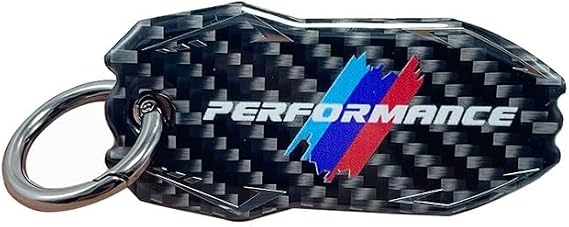 Carbon Fiber Car Keychain Keyring With Performance M Power Colors Emblem Badge For BMW M2 M3 M4 M5 X1 X3 X5 X6 Z4 3 5 7 Series