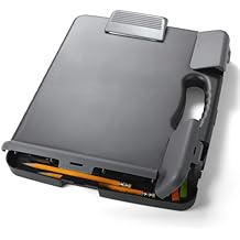 Officemate Portable Clipboard Storage Plastic Case for A4 Sizes, Charcoal (83301),11-3/4"w x 1-1/2"d x 14-1/2"h