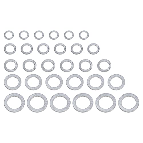 30 Pair Lock Washer Wedge Lock Washers Manganese Steel M8M10M12M16M20 Shakeproof Quick Speed Locking Washer Anti-Loose Washer Assortment Kit