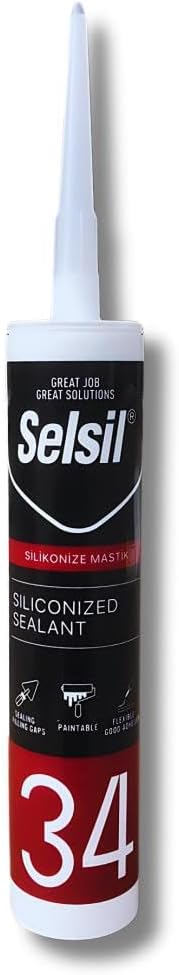 Selsil Silikonize Mastik Beyaz 450gr