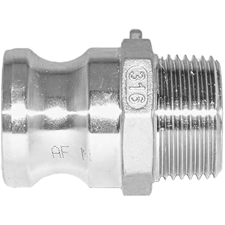 AF Hydro Stainless Steel 316 Cam and Groove Hose Fitting, Type F Male Adapter Coupler x 12 NPT Male Thread, Pressure Rating up to 150 PSI, Easy Connect and Disconnect Low Pressure Camlock