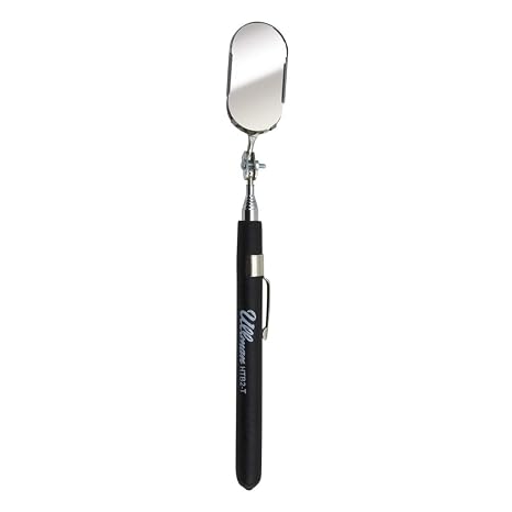 Ullman Devices HTB-2T Oval Pocket Telescoping Inspection Mirror, 1" x 2" Mirror, 5-5/26" to 28-1/4" Handle