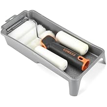 Edward Tools 7 Piece 4 Paint Roller Kit - Includes Acrylic, Polyester and Foam Covers - Deluxe Plastic Paint Tray - Ergo-Grip Frame with Rubber Handle