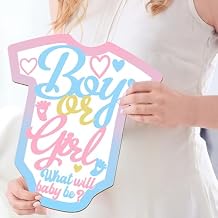Wooden Boy or Girl What Will Baby Be Signs Gender Reveal Party Decorations Hanging Plaque for Backdrop Baby Shower Sign for Balloon Arch Mom to Be Gift Gender Party Welcome He or She Party Photo Props