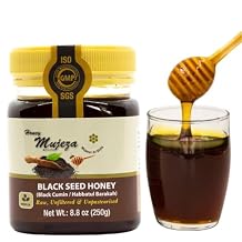 Black Seed Honey - (Black cumin - Nigella Seeds) - Not Mixed with Oil or Powder - Gluten Free - Non GMO - Organic Honey - Immune Booster - 100% Natural Raw Honey 250g / 8.8oz