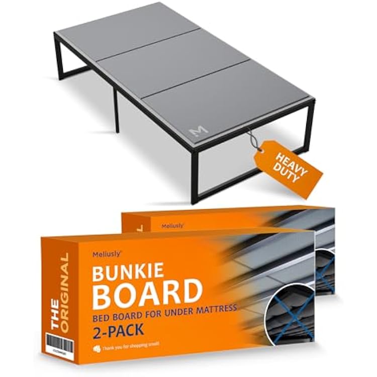 Meliusly Heavy Duty Bunkie Board Twin XL 2-Pack 38x79 Each - Non-Slip Breathable Bed Support Board for Slatted Bed Frame, Anti-Sag Under Bed Support, Noise Minimizing Moisture Resistant