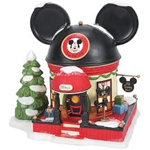 Department 56 Disney Village Mickey Mouse Ear Hat Shop Lit Building, 7.09 Inch, Multicolor