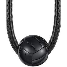 ChainsHouse Sports Football/Basketball/Volleyball/Baseball/Rugby Necklace for Men Women, Gold/Black/Solid Stainless Steel 3D Ball Sport Necklaces Charm Pendants, Sports Fan Ball Jewelry Gifts