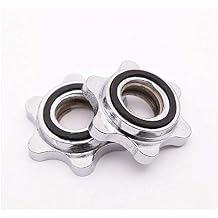 Standard Barbells Spin lock Collars Dumbbell Hex Nut Cap 25MM for Weight Training Fitness Exercise - 1 Pair