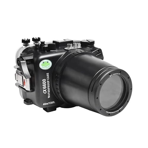 Seafrogs 40M130FT Camera Waterproof Case Underwater Housing for Sony A6600 with 28-70MM Standard Barrel, Built-in Water Leakage Sensor, Ideal for Diving, Surfing, Swimming and Rafting Video