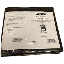 Zerust Rust-Preventive Table Saw Cover | 72inch L x 45inch W x 19inch H | Protect your Table Saw from rust, corrosion and dust | Protective anti-corrosive enclosure. Black