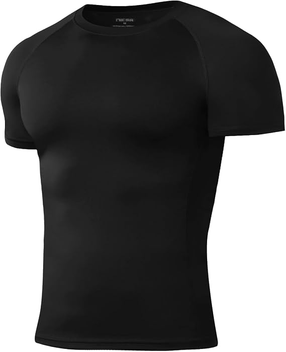 Niksa Men's Compression Shirts, Compression Shirts for Men Short Sleeve Athletic, Quick Dry Workout T Shirts Base Undershirt