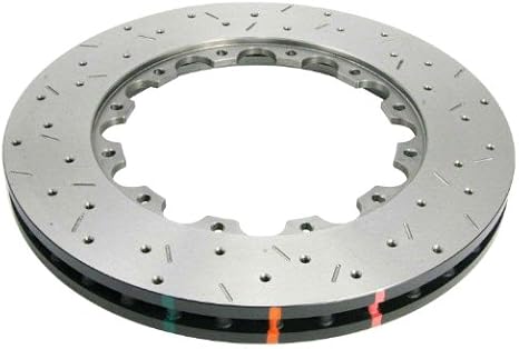 DBA DBA5928.1XS 5000 Series XS Premium Cross-Drilled and Slotted Front Vented Replacement Disc Rotor with NAS Lock Nut