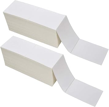 4x6 Thermal Labels - Fanfold Direct Thermal Labels with Perforations for Thermal Printer - Permanent Adhesive & Smoothly Printing - 500 Labels