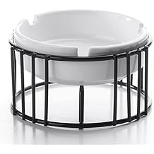 Ashtray Ashtray Ceramic Ashtray Wrought Iron Multi-Style Ash Tray Personality Trend Ashtrays Suitable for Home Office Decoration Ash Tray (Color : Black, Size : C)