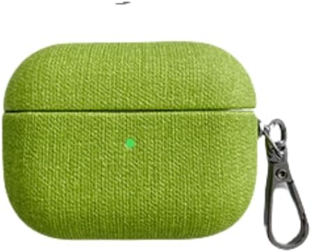 Stylish Earbuds Case for Apple AirPods Pro 3rd Generation, with Keychain Linen Finish Shockproof Anti-Scratch Dustproof Case Cover for AirPods Pro 3 2025, Green