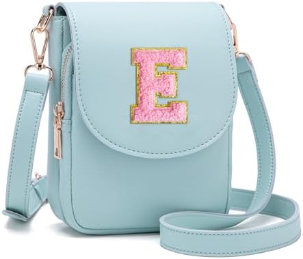 Crossbody Purse for Teen Girls Small Initial Cell Phone Toddler Purse Leather Triple Compartment Crossbody Bags