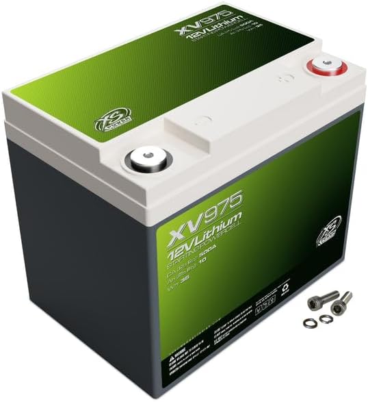 XS Power XV975 670 Amp Lithium Battery with M6 Terminal Hardware - Group U1R 12 Volt 3Ah 335CA Deep Cycle LTO Racing Powercell for Performance Cars