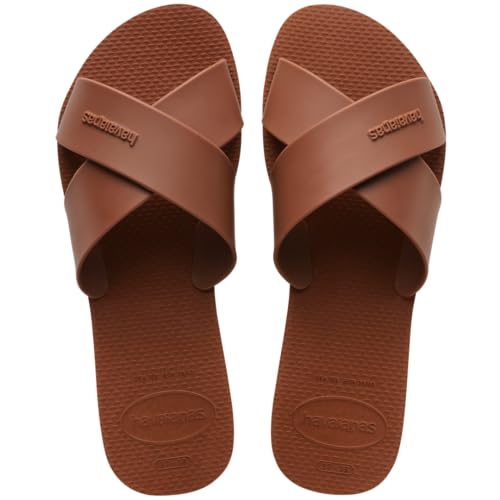 Havaianas Womens Aqua Sandalss Slides for Everyday Wear - Rust, 910W
