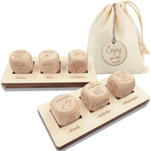 2024 New Date Night Dice for Couples, The Dicey Date Game, Activity Dice, Take Out Dice, Love Dice, Food Decision Dice, Date Ideas for Couples, Anniversary Wooden-Birthdays Gifts for Him Her