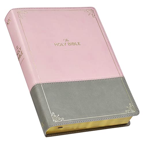 KJV Holy Bible, Super Giant Print Faux Leather Red Letter Edition - Ribbon Marker, King James Version, PinkGray KJV Super Giant Print Editions Imitation Leather Large Print, June 1, 2021