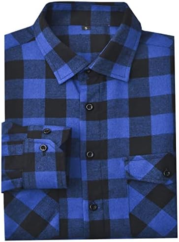 Mens Flannel Shirts Long Sleeve Button Down Regular Fit Plaid Casual Shirts