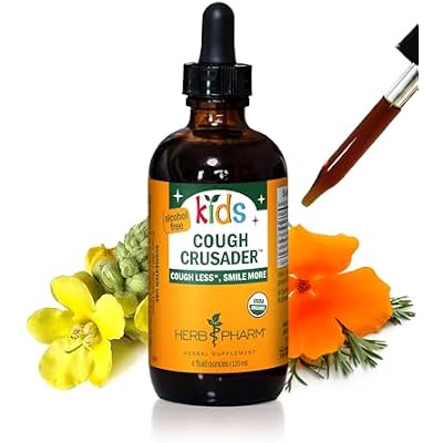 Herb Pharm Kids Certified-Organic Alcohol-Free Cough Crusader Liquid Herbal Formula, 4 Oz