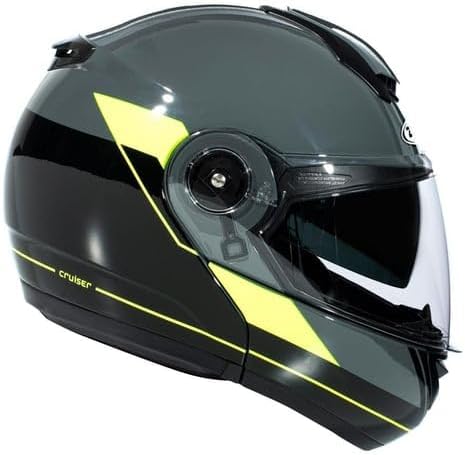 ZEUS ZS-3050 BE7 Motorcycle Helmet Jaw Pop Up Helmet Gray Fluo Yellow L