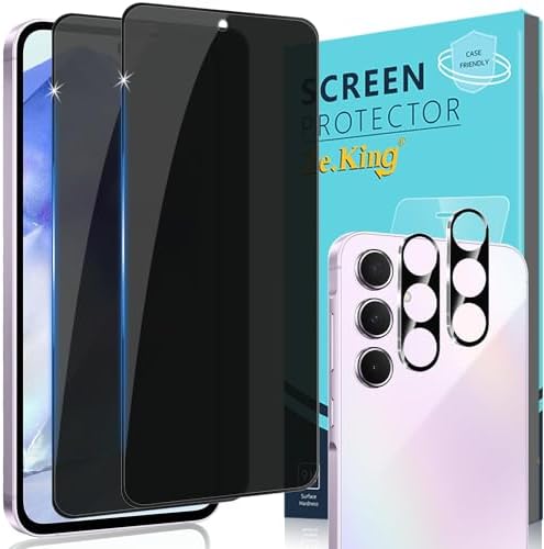 Zeking [22] Pack for Samsung Galaxy A55 5G Privacy Tempered Glass Screen Protector 2 Pack  Camera Lens Protector 2 Pack, [Bubble Free] [Anti-Scratch] HD Clarity 9H Hardness