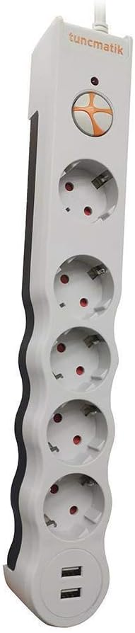 Tuncmatik Tunçmatik Powersurge 5 Current Protected Socket with USB Input TSK5015