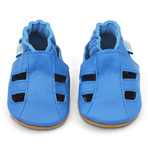 Dotty Fish Soft Sole Leather Sandals for Infants & Toddlers Non-Slip Suede Sole, Breathable, Flexible & Lightweight, Barefoot Feel - 04 Years