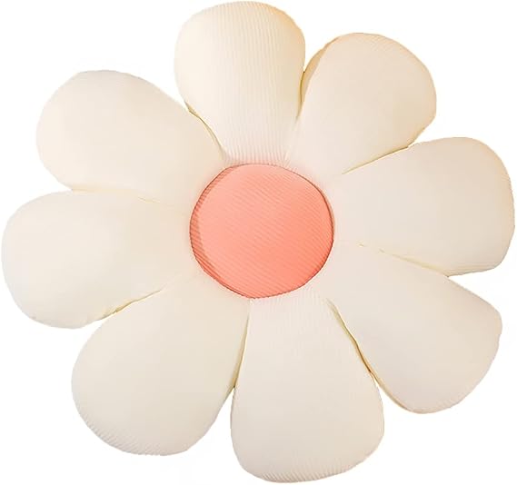 ANYEI Flower-Shaped Throw Pillow Cushion Floor Cushion Cushion Office Sedentary Tatami Car Butt Cushion (White, 40cm)