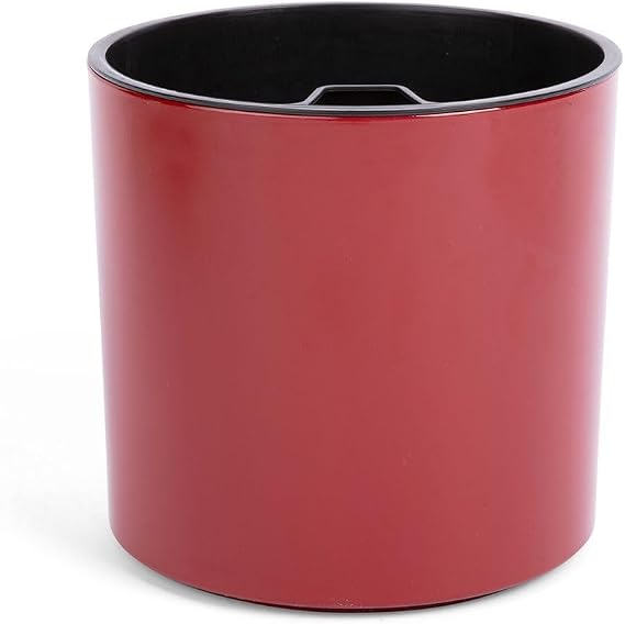 rePotme 8 inch Self Watering Plant Pot for Indoor Plants, African Violets, Succulents, The Aqua Core Collection (Ruby Red)