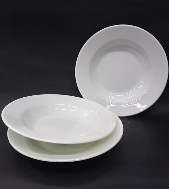 6 Pieces Sturdy White Melamine Pit Dining Plate 21cm House Restaurant Type Plate Serving Suyemek Service