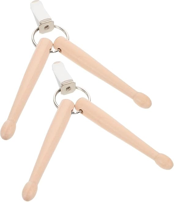 2Pcs Mini Drum Sticks Keychain Wood Drumsticks Percussion Key Ring Decoration Keyrings Deft and Professional, Drum and Percussion Accessories