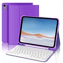 KVAGO for iPad 10th 11th Generation Keyboard case, Smart Stand Folio Detachable Bluetooth Keyboard Cover with Pencil Holder for iPad 11 inch(A16) 2025,10th Gen 10.9 Inch 2022 (Dark Purple)