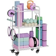 Multi-Functional Home Gym Storage Rack - Yoga Mat Storage Rack, Dumbbell Weight Rack & Workout Equipment Storage with Heavy-Duty Steel Construction for Gym Fitness Organizer