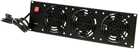 NavePoint Rack Mount Server Cabinet 3 Fan Cooling Panel System Unit 110V Black 3U