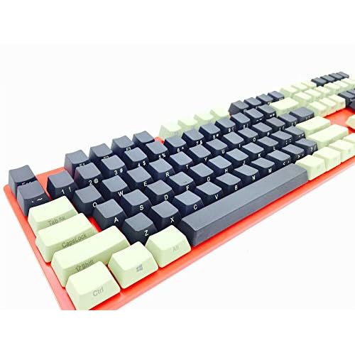 104108 Keys Black Gray Dolch Keyset Side Printed Thick PBT Keycaps ANSI Layout OEM Profile for Cherry MX Mechanical Keyboard