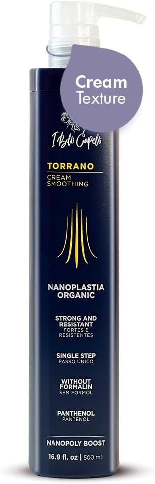I Belli Capelli Torrano Cream Nano Keratin Hair Treatment, Straightening Hair 1 Step, Formaldehyde Free-Nanoplastia Para Alisar Cabello, Keratina Organica Sin Formol -Brazilian Nano Keratin (500ml)