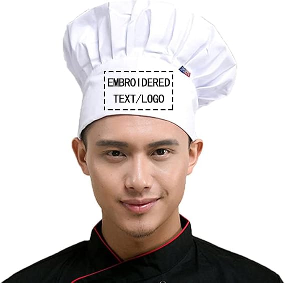 Personalized Custom Chef Hat Adjustable Elastic Baker Kitchen Cooking Chef Cap Breathable