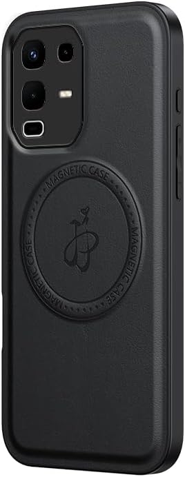 Compatible with Infinix Hot 50S 5G Leather Case Magsafe, Genuine Leather Magnetic Wireless Charging Slim Fit Elegant Non-Slip Shockproof Protective Phone Cover for Infinix Hot 50S 5G B