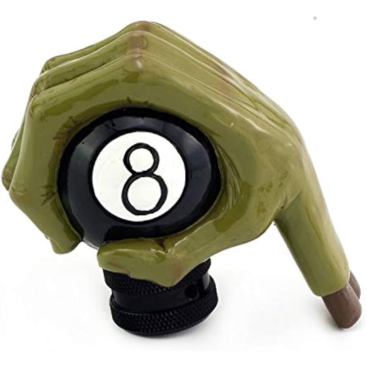 MT Gear Shifter Handle, Car Shift Stick Knob Green Devil Hand Griping Black Billiard Ball Style Fit Most Manual Automatic Transmissions
