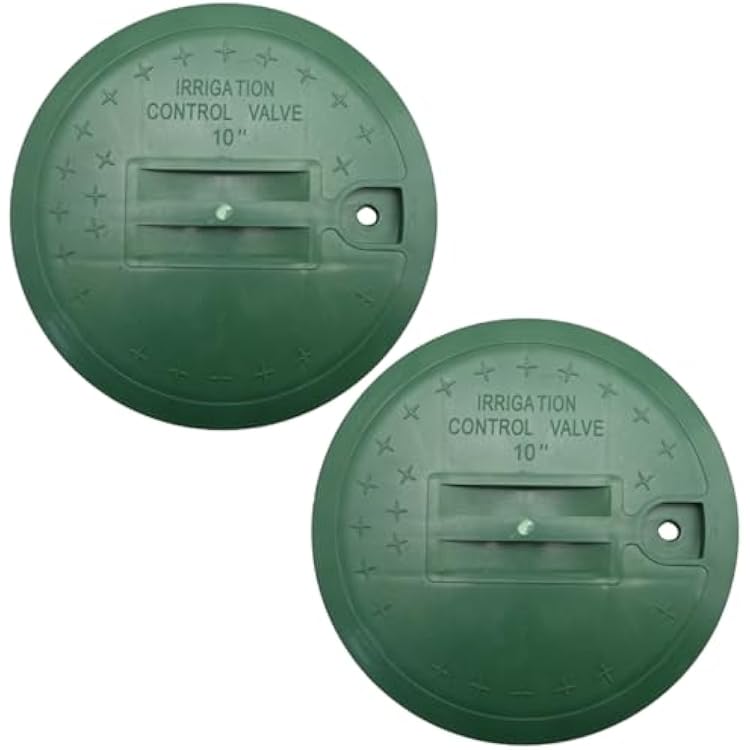 2 Pack 10 Universal Sprinkler Valve Round Box Lid, Green Sprinkler Valve Cover, Robust Valve Box Cover Lid for Outdoor Sprinkler Irrigation Control Water System Lawn