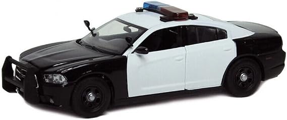 Motor Max 2011 Dodge Charger Pursuit Unmarked w/Lights & Sounds, Black and White 79533-1/24 Scale Diecast Model Toy Car