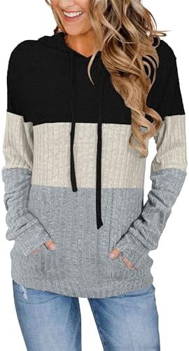 Hoodies for Women Casual Long Sleeve Drawstring Loose Fit Pullover Sweaters Tops for Women Trendy 2025 Fall Fashion