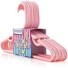 HANGERWORLD Kid's Hangers for Baby Nursery and Children's Closet Clothes Storage (20 Pack, Pink)