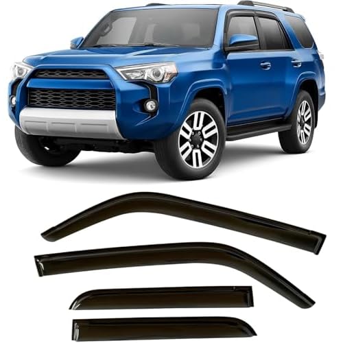 2010-2024 Tape-On Rain Guards for Toyota 4Runner Side Window Visor Deflectors Extra Thick Vent Shade Protector