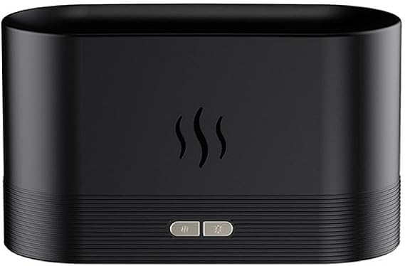 Aroma Diffuser Humidifier Tabletop Small Vintage LED Light Atmosphere Creating Empty Heating Prevention Compact USB Easy Clean Quiet Desktop Decoration for Office Bedroom Room Black